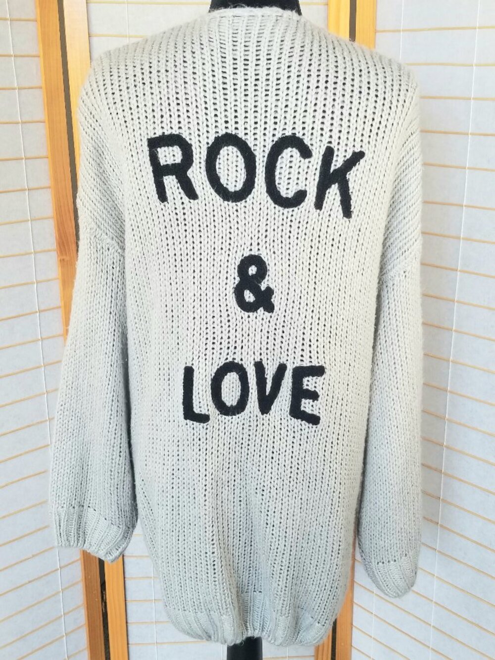 Rock & Love Oversized Slouchy Cardigan Sweater Gray Size XL